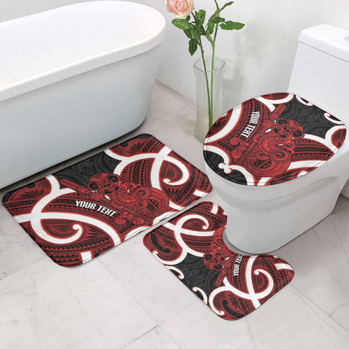 Whero Aotearoa Atua Tumatauenga Personalised Bathroom Set Maori God Of War Tiki With Taiaha