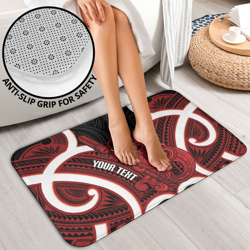 Whero Aotearoa Atua Tumatauenga Personalised Bathroom Set Maori God Of War Tiki With Taiaha
