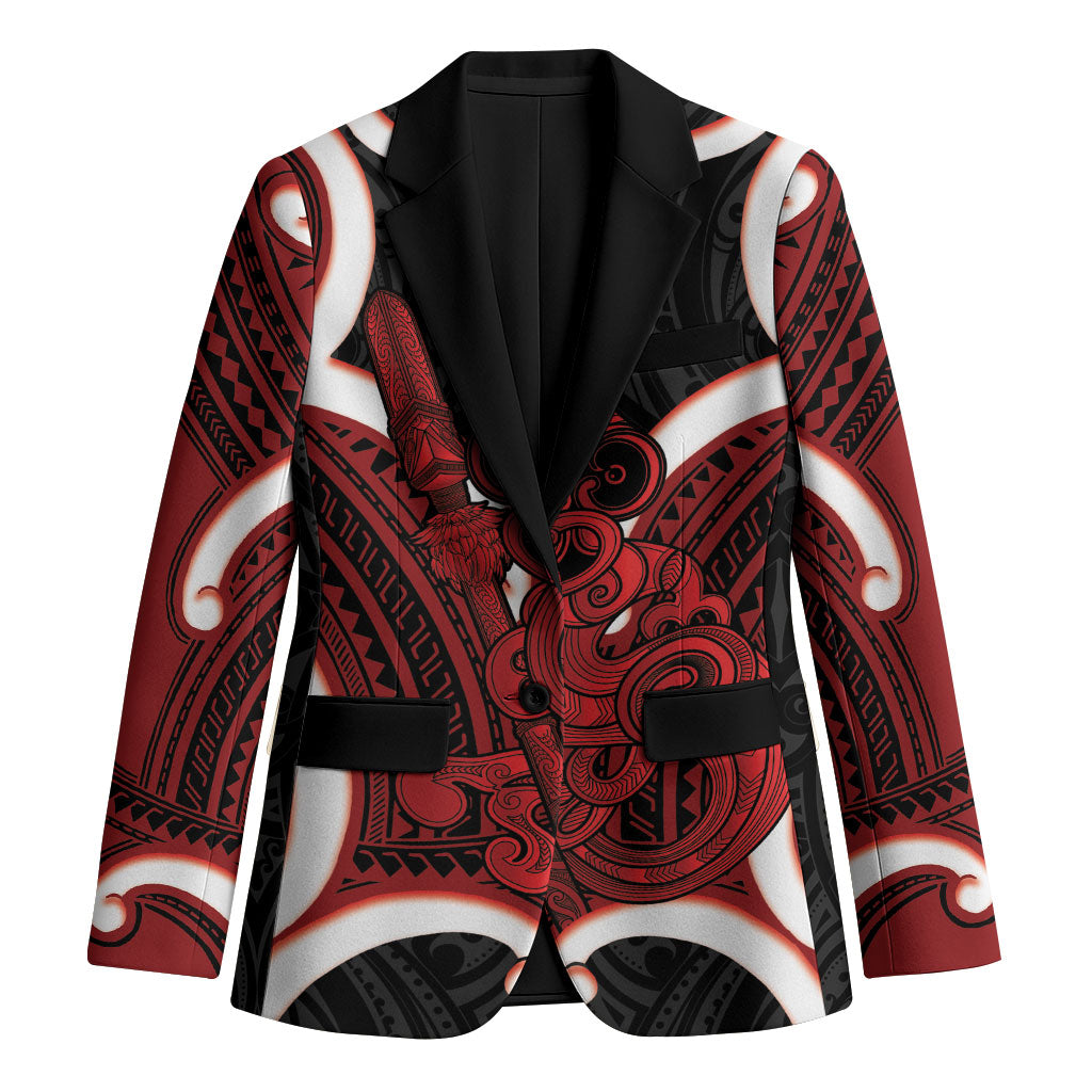 Whero Aotearoa Atua Tumatauenga Personalised Blazer Maori God Of War Tiki With Taiaha