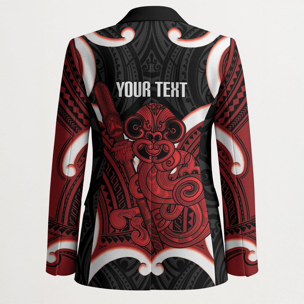 Whero Aotearoa Atua Tumatauenga Personalised Blazer Maori God Of War Tiki With Taiaha