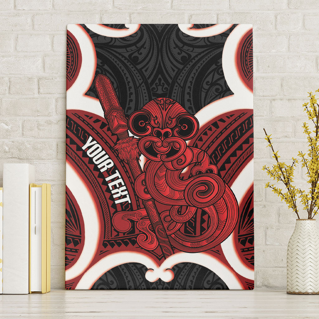 Whero Aotearoa Atua Tumatauenga Personalised Canvas Wall Art Maori God Of War Tiki With Taiaha