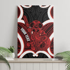 Whero Aotearoa Atua Tumatauenga Personalised Canvas Wall Art Maori God Of War Tiki With Taiaha