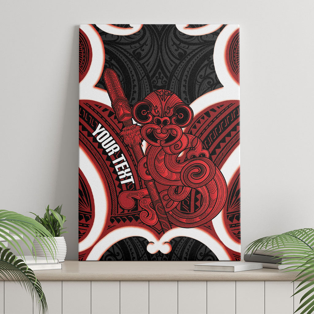 Whero Aotearoa Atua Tumatauenga Personalised Canvas Wall Art Maori God Of War Tiki With Taiaha