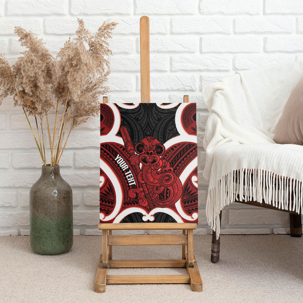 Whero Aotearoa Atua Tumatauenga Personalised Canvas Wall Art Maori God Of War Tiki With Taiaha