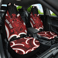 Whero Aotearoa Atua Tumatauenga Personalised Car Seat Cover Maori God Of War Tiki With Taiaha