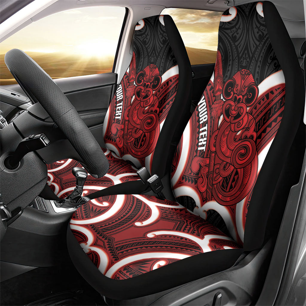 Whero Aotearoa Atua Tumatauenga Personalised Car Seat Cover Maori God Of War Tiki With Taiaha