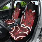 Whero Aotearoa Atua Tumatauenga Personalised Car Seat Cover Maori God Of War Tiki With Taiaha
