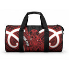 Whero Aotearoa Atua Tumatauenga Personalised Duffle Bag Maori God Of War Tiki With Taiaha