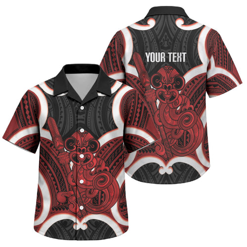 Whero Aotearoa Atua Tumatauenga Personalised Family Matching Summer Maxi Dress and Hawaiian Shirt Maori God Of War Tiki With Taiaha