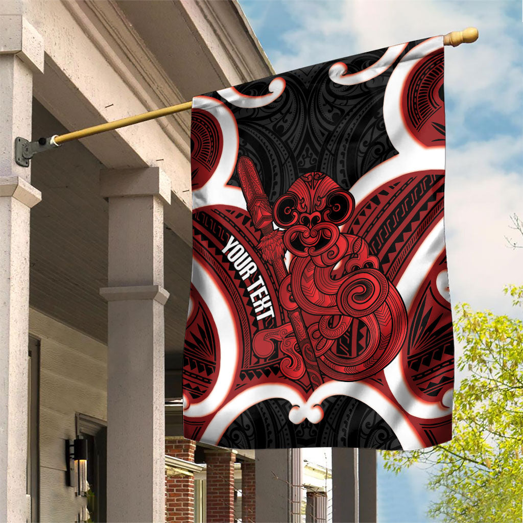 Whero Aotearoa Atua Tumatauenga Personalised Garden Flag Maori God Of War Tiki With Taiaha