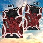 Whero Aotearoa Atua Tumatauenga Personalised Garden Flag Maori God Of War Tiki With Taiaha