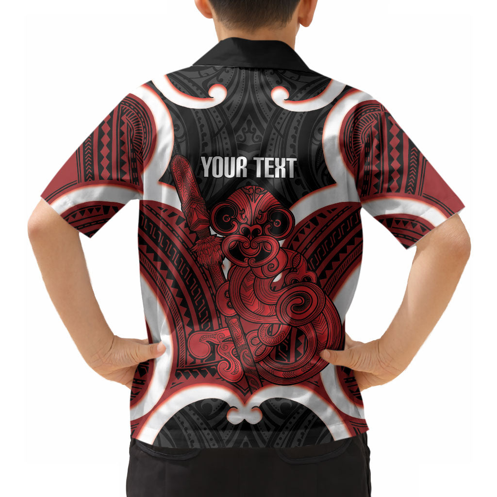 Whero Aotearoa Atua Tumatauenga Personalised Hawaiian Shirt Maori God Of War Tiki With Taiaha