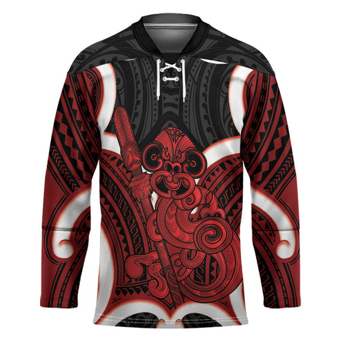 Whero Aotearoa Atua Tumatauenga Personalised Hockey Jersey Maori God Of War Tiki With Taiaha