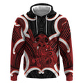 Whero Aotearoa Atua Tumatauenga Personalised Hoodie Maori God Of War Tiki With Taiaha