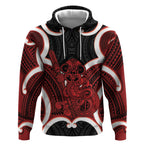 Whero Aotearoa Atua Tumatauenga Personalised Hoodie Maori God Of War Tiki With Taiaha