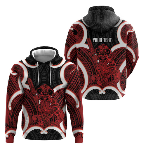 Whero Aotearoa Atua Tumatauenga Personalised Hoodie Maori God Of War Tiki With Taiaha