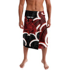 Whero Aotearoa Atua Tumatauenga Personalised Lavalava Maori God Of War Tiki With Taiaha
