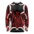 Whero Aotearoa Atua Tumatauenga Personalised Long Sleeve Shirt Maori God Of War Tiki With Taiaha