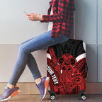 Whero Aotearoa Atua Tumatauenga Personalised Luggage Cover Maori God Of War Tiki With Taiaha