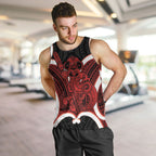 Whero Aotearoa Atua Tumatauenga Personalised Men Tank Top Maori God Of War Tiki With Taiaha