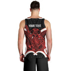 Whero Aotearoa Atua Tumatauenga Personalised Men Tank Top Maori God Of War Tiki With Taiaha