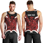 Whero Aotearoa Atua Tumatauenga Personalised Men Tank Top Maori God Of War Tiki With Taiaha