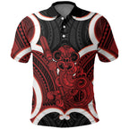 Whero Aotearoa Atua Tumatauenga Personalised Polo Shirt Maori God Of War Tiki With Taiaha