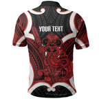 Whero Aotearoa Atua Tumatauenga Personalised Polo Shirt Maori God Of War Tiki With Taiaha