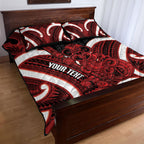 Whero Aotearoa Atua Tumatauenga Personalised Quilt Bed Set Maori God Of War Tiki With Taiaha