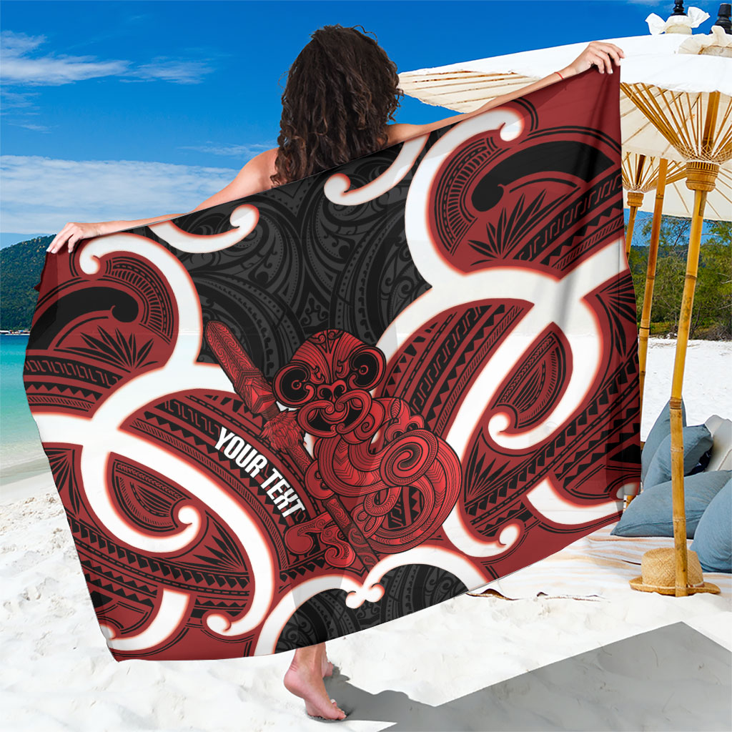 Whero Aotearoa Atua Tumatauenga Personalised Sarong Maori God Of War Tiki With Taiaha