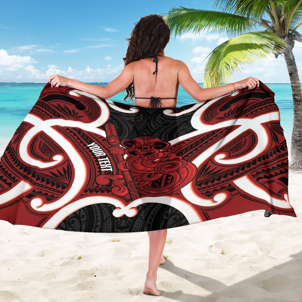 Whero Aotearoa Atua Tumatauenga Personalised Sarong Maori God Of War Tiki With Taiaha