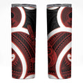 Whero Aotearoa Atua Tumatauenga Skinny Tumbler Maori God Of War Tiki With Taiaha