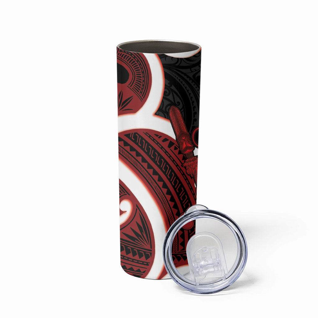 Whero Aotearoa Atua Tumatauenga Skinny Tumbler Maori God Of War Tiki With Taiaha