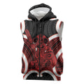 Whero Aotearoa Atua Tumatauenga Personalised Sleeveless Zip Hoodie Maori God Of War Tiki With Taiaha
