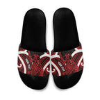 Whero Aotearoa Atua Tumatauenga Personalised Slide Sandals Maori God Of War Tiki With Taiaha
