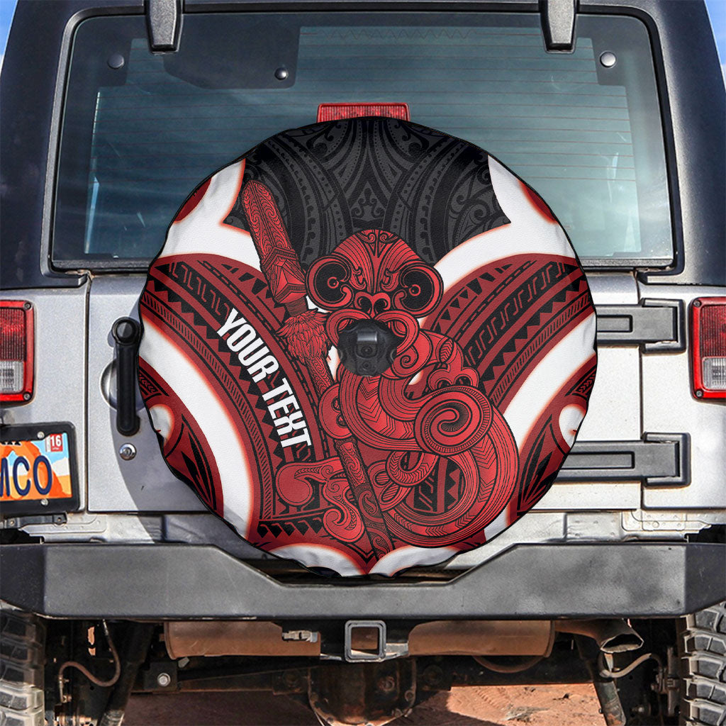 Whero Aotearoa Atua Tumatauenga Personalised Spare Tire Cover Maori God Of War Tiki With Taiaha