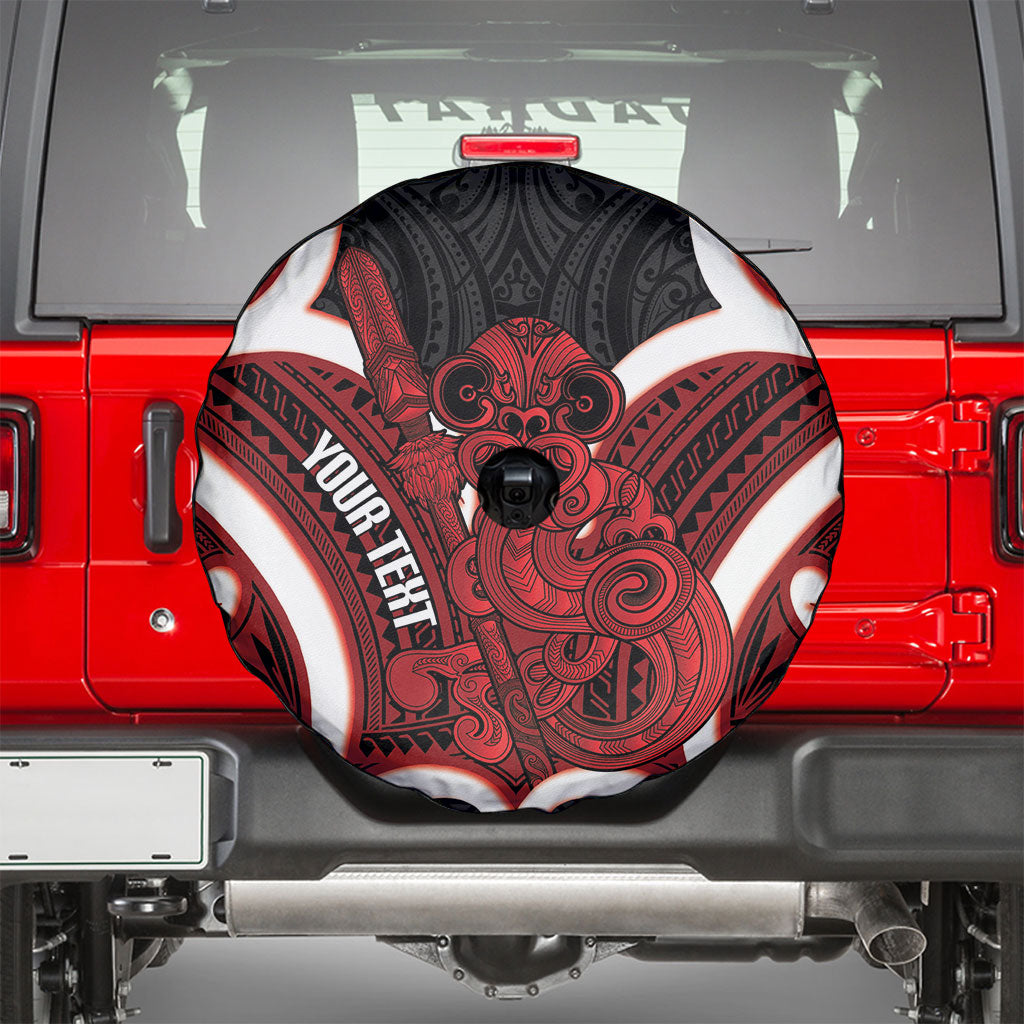 Whero Aotearoa Atua Tumatauenga Personalised Spare Tire Cover Maori God Of War Tiki With Taiaha