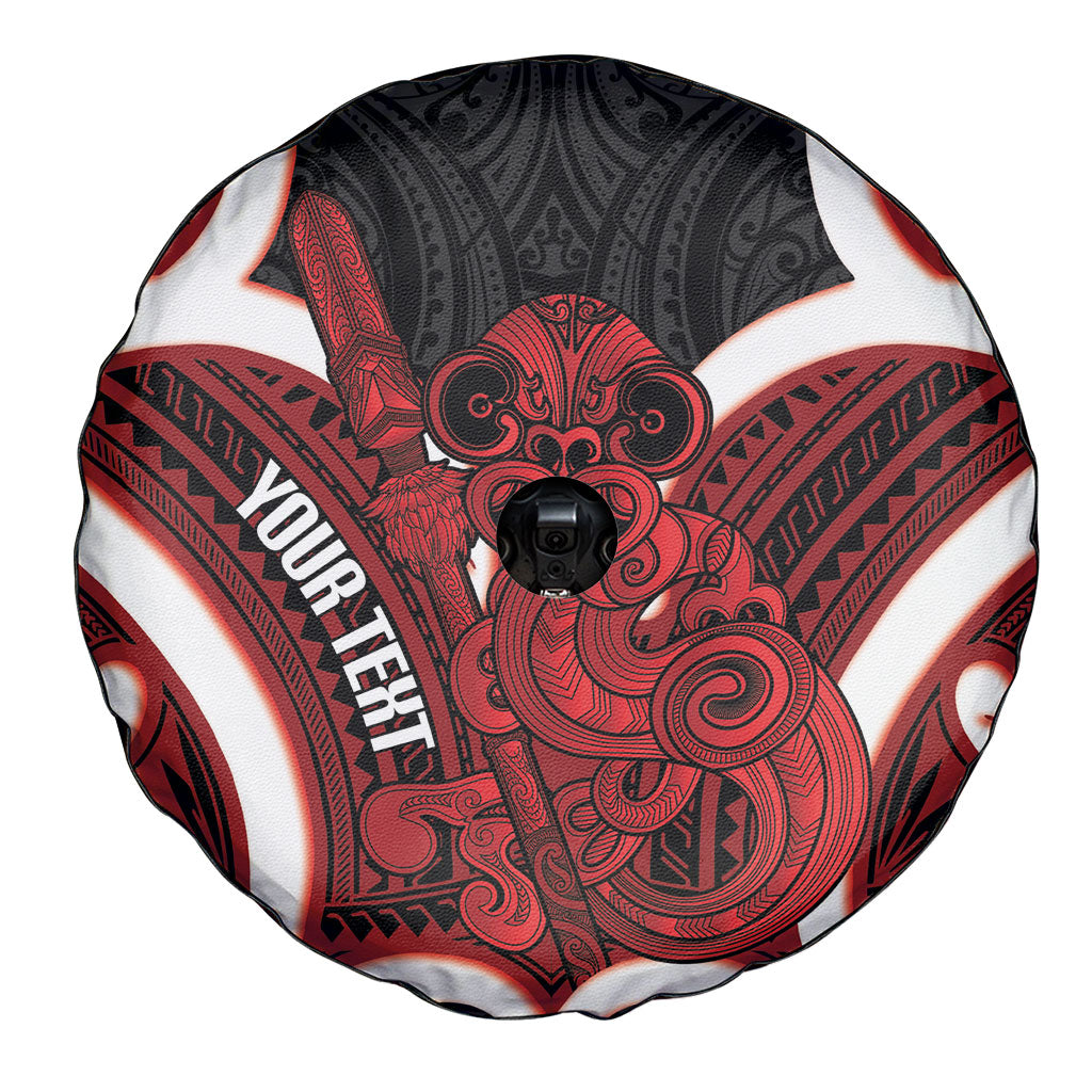 Whero Aotearoa Atua Tumatauenga Personalised Spare Tire Cover Maori God Of War Tiki With Taiaha