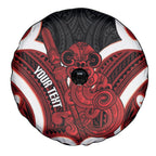 Whero Aotearoa Atua Tumatauenga Personalised Spare Tire Cover Maori God Of War Tiki With Taiaha