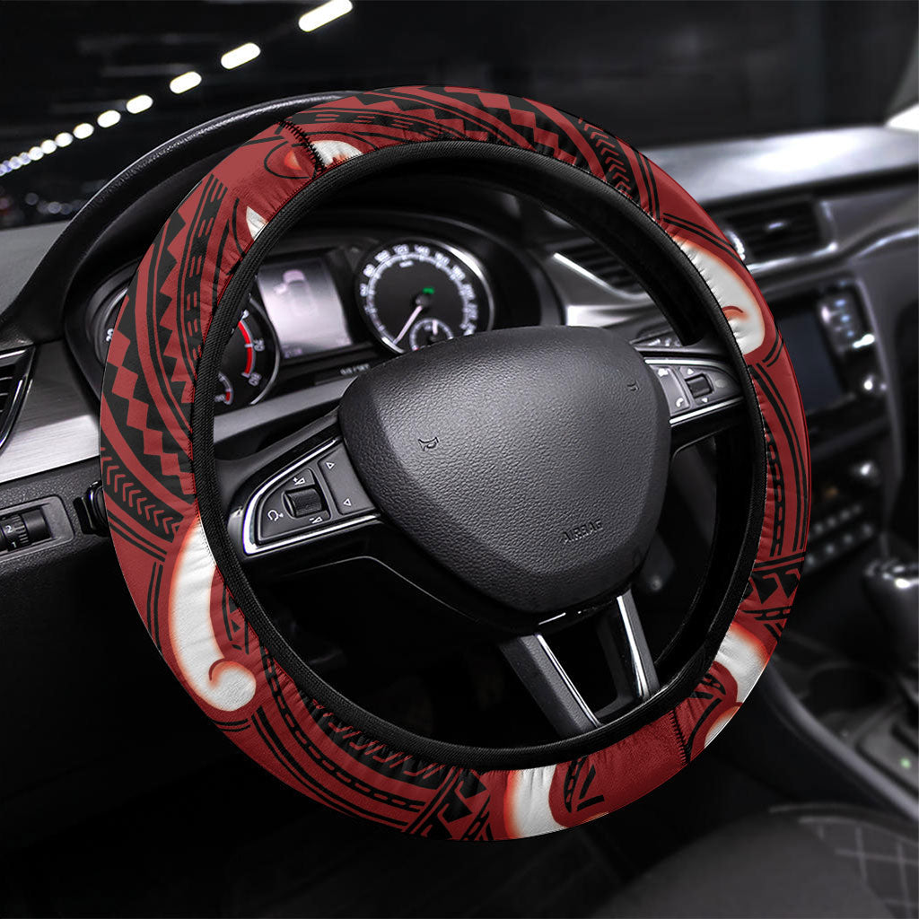 Whero Aotearoa Atua Tumatauenga Steering Wheel Cover Maori God Of War Tiki With Taiaha