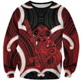 Whero Aotearoa Atua Tumatauenga Personalised Sweatshirt Maori God Of War Tiki With Taiaha