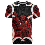 Whero Aotearoa Atua Tumatauenga Personalised T Shirt Maori God Of War Tiki With Taiaha