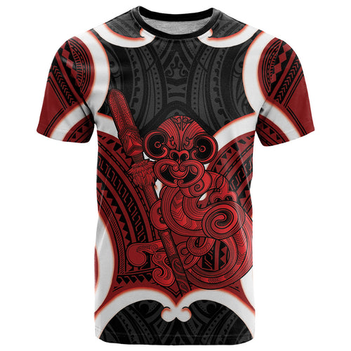 Whero Aotearoa Atua Tumatauenga Personalised T Shirt Maori God Of War Tiki With Taiaha