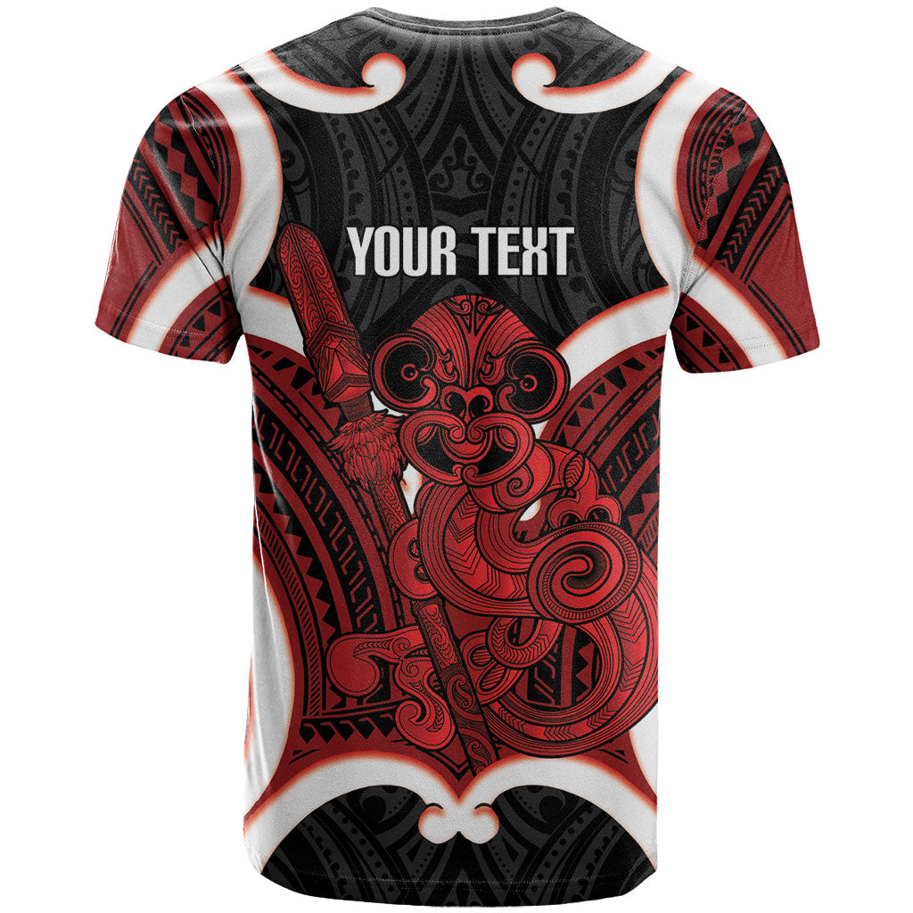 Whero Aotearoa Atua Tumatauenga Personalised T Shirt Maori God Of War Tiki With Taiaha