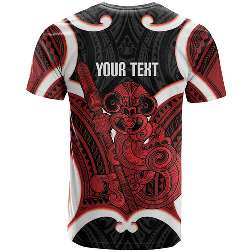 Whero Aotearoa Atua Tumatauenga Personalised T Shirt Maori God Of War Tiki With Taiaha