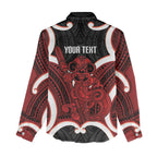 Whero Aotearoa Atua Tumatauenga Personalised Women Casual Shirt Maori God Of War Tiki With Taiaha