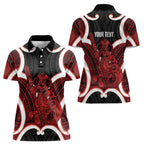 Whero Aotearoa Atua Tumatauenga Personalised Women Polo Shirt Maori God Of War Tiki With Taiaha