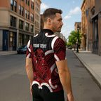 Whero Aotearoa Atua Tumatauenga Personalised Zipper Polo Shirt Maori God Of War Tiki With Taiaha