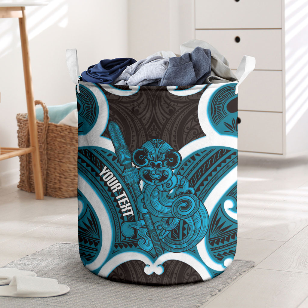 Kikorangi Aotearoa Atua Tumatauenga Personalised Laundry Basket Maori God Of War Tiki With Taiaha