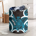 Kikorangi Aotearoa Atua Tumatauenga Personalised Laundry Basket Maori God Of War Tiki With Taiaha